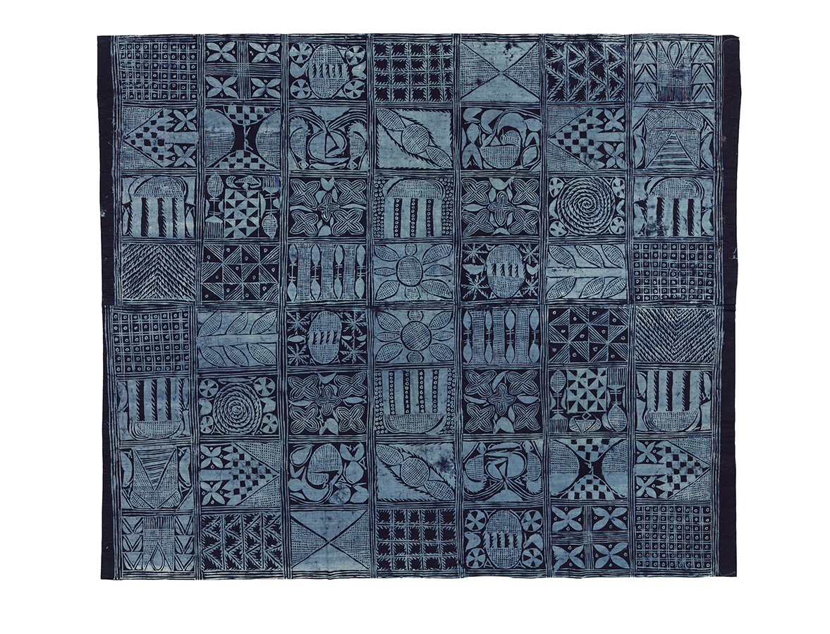 Artist unknown (Yoruba peoples, Nigeria), Starch-dyed (Adire Eleko) fabric from Southwest Nigeria, mid-20th century, collected in 1963, X66.1149AB Gift of Dr. and Mrs. Ralph L. Beals. Fowler Museum at UCLA