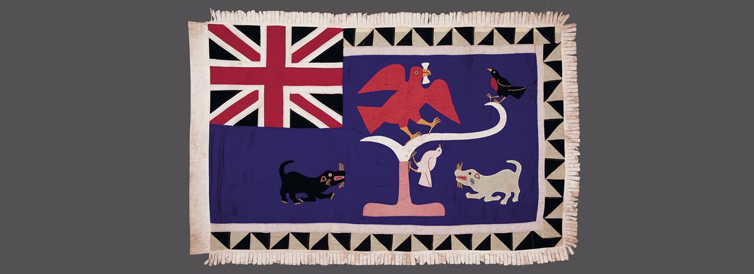 Kweku Kakanu (1910-circa 1998, Fante peoples, Lowtown, Ghana), Asafo flag, circa 1950, X89.422 Gift of Nancy and Richard Bloch. Fowler Museum at UCLA
